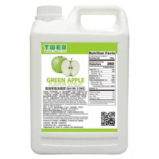BT0576 Green Apple Flavor Syrup 2.5kg (Expired)
